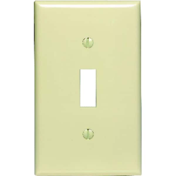 Leviton Leviton Ivory 1 gang Nylon Toggle Wall Plate 1 pk 00PJ1-00I - main